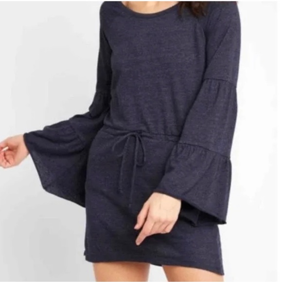 Chaser Dresses & Skirts - NWT, Chaser, Women’s Mini Dress Jersey, Drawstring Bell Sleeve Mini Dress